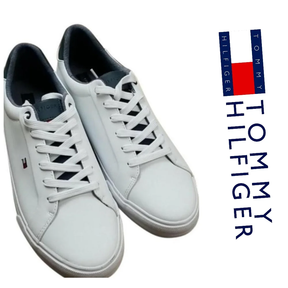 Tommy Hilfiger Men's Ref Low-Top White Sneakers Size 12●